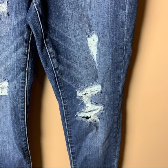 [American Eagle] Distressed Curvy Super Hi Rise Denim Stretch Jeggings - Picture 5 of 10